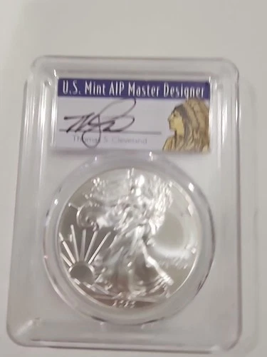 2020 $1 American Silver Eagle 1oz PCGS MS70 First Strike Thomas Cleveland Native