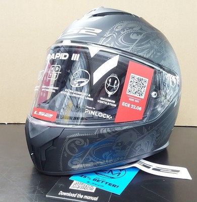 LS2 Rapid III Crypt Motorcycle Helmet Matte Black L