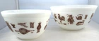 2 EUC VTG PYREX EARLY AMERICAN CINDERELLA OVENWARE MIXING NESTING BOWLS 401, 402