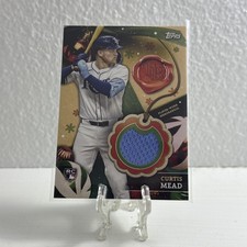 Curtis Mead 2024 Topps Holiday Rookie Relic Player Worn Card # RC-CME