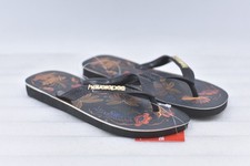 Womens Havaianas Classic Nature Flip-Flop Sandals Black Size 7/8 EU 39-40 