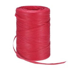 328 Yards 5mm Raffia Yarn Paper Ribbon Flat String for DIY Red 