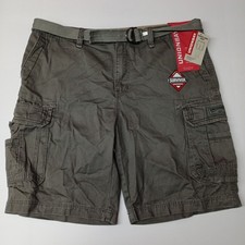 Unionbay Men's Vintage Survivor Cargo Shorts Size 40 Gray Belt Cotton