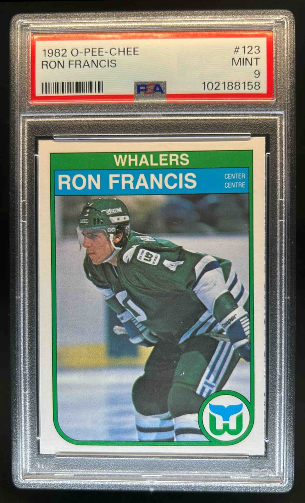 1982-83 O-Pee-Chee Ron Francis Rookie RC #123 PSA 9
