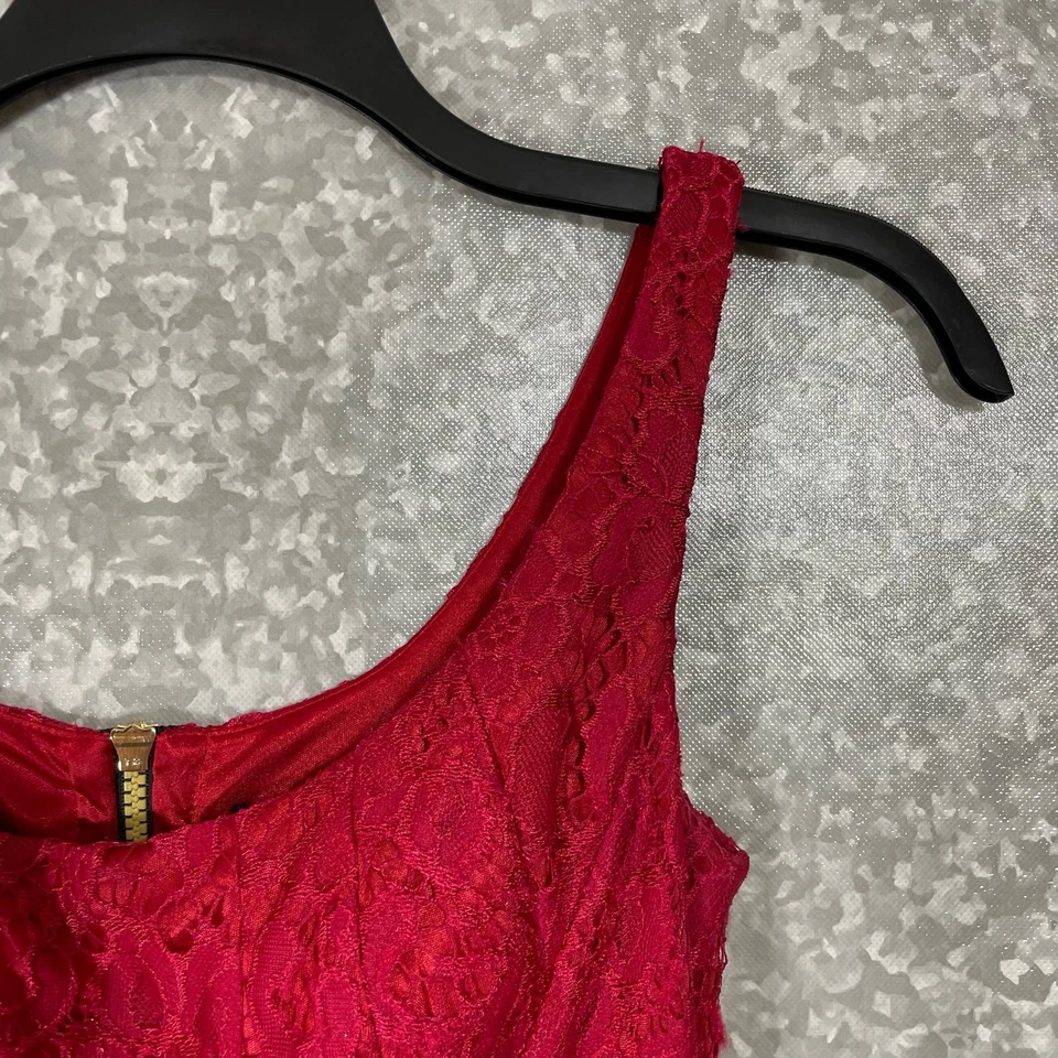 Vestido midi JAX Black Label para mujer rojo de encaje sin mangas - Talla 4 - Sexy cóctel Foto 2 de 4