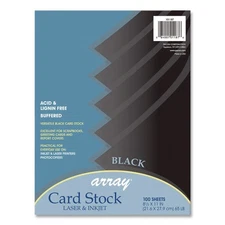 Pacon 101187 8.5 x 11 65 lb Cover Weight Array Card Stock - Black (100/Pack) New