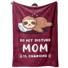 Funny Mom Is Charging Sloth Throw Blanket Mothers Day Gifts 60x80 Inch