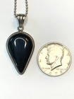 925 Sterling Onyx Inverted Teardrop Necklace 30" — photo 2