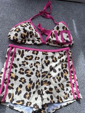 Shein Size 14 Pink And Leopard Print Bikini