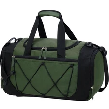Green 18 Inch Small Duffle Bag, Men, Shoe Compartment, Lightweight, Gym Bag