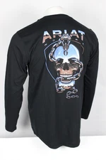 Ariat Men's Rebar Workman Chrome Skull Long Sleeve T Shirt Black 10052055