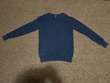 Mens Small Blue V-neck Sweater, George