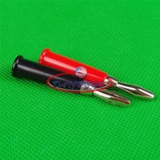 New 2pcs Banana Plug Connector welded type Sleeves Hard Case ex