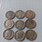 Lot Of 9 Silver Dimes.1944-64