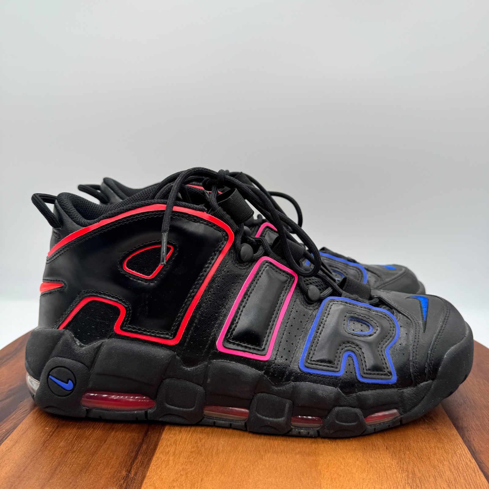 Mens Size 13 Black Red Blue Basketball Sneakers
