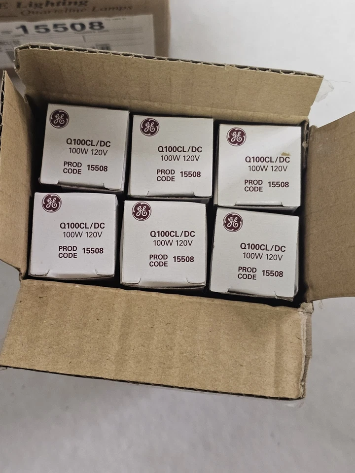 GE Quartzline 15508 Q100CL/DC 120V Theater/Stage Lighting Box of 6 - Image 3 of 3