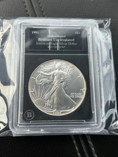 1991 S$1 American Eagle Silver Dollar 1 oz AU Brilliant Uncirculated