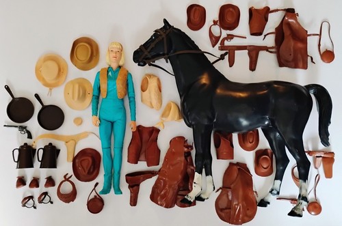 Vintage 1965 Marx Toys Jane West Thunderbolt Lot Jay Johnny Accessories Clothes