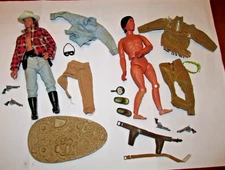 Vintage 1973 Gabriel Lone Ranger & Tonto 10 Inch Action Figure ACCESSORIES Lot
