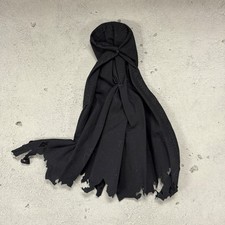 SU-EZCH-BLK: 1/12 Black battle damaged wired Hooded cape for 6" figure