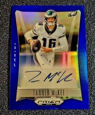 2024 Prizm Deca Tanner McKee Blue Prizm Auto /49 Philadelphia Eagles KHH 