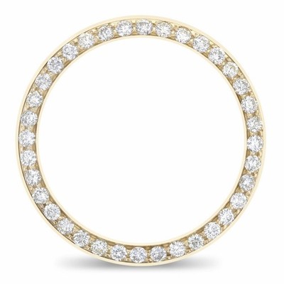 MIDSIZE GOLD 1.50CT BEAD NATURAL DIAMOND BEZEL 14K FOR ROLEX 68278 78158 78278