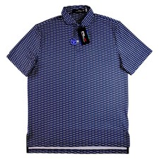 RLX Ralph Lauren Polo Shirt Mens M Blue Logo Golf Wicking Short Sleeve 115 NEW