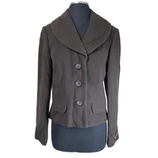 Harve Benard Vintage Coat Blazer Wool Cashmere Brown Size 8 Old Money Luxury