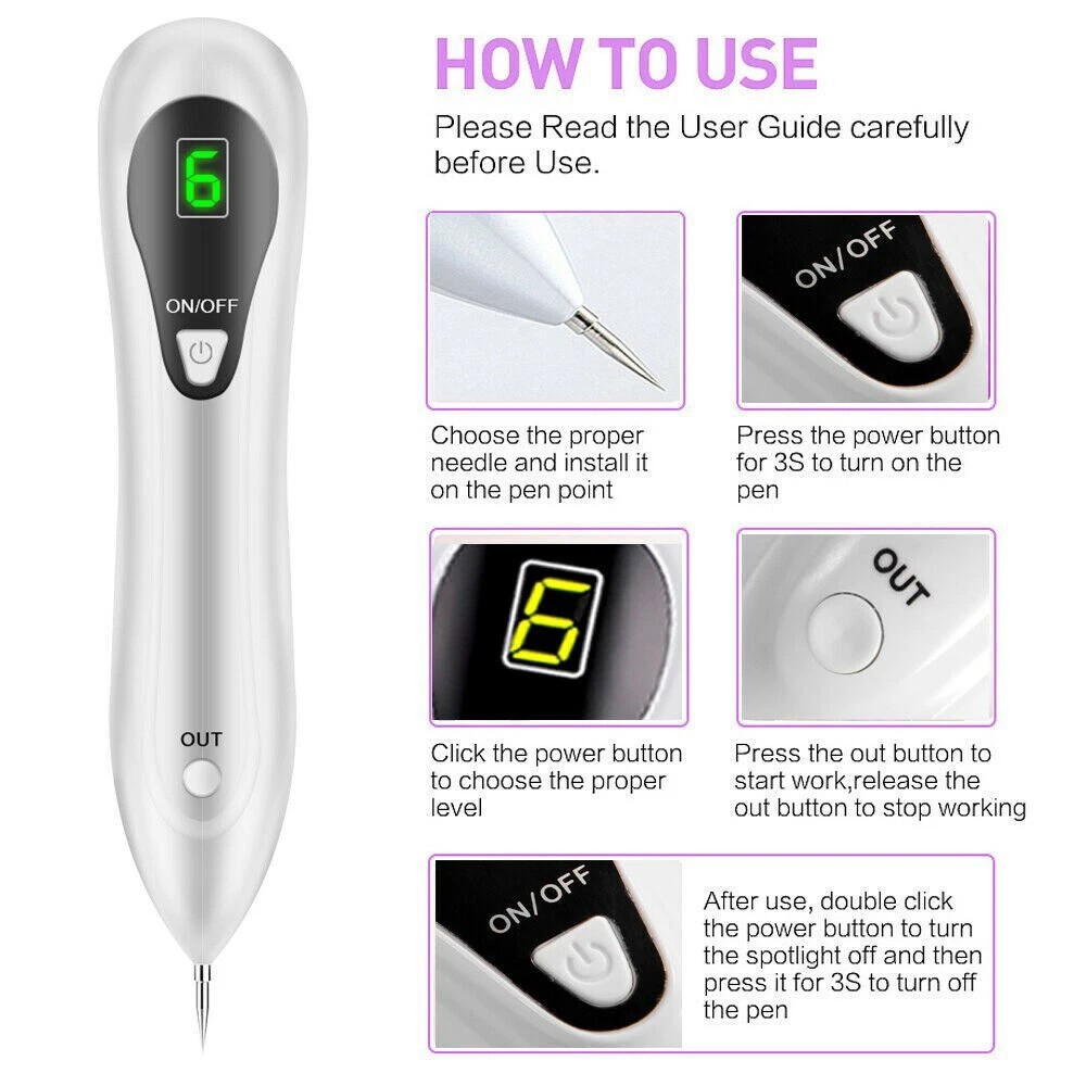 Electric Laser Plasma Pen Mole Removal Dark Spot Remover Skin Wart Tag Tattoo