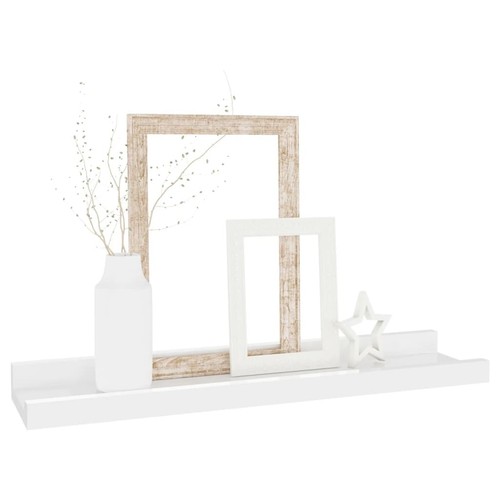 vidaXL Mensole a Muro 4 pz Bianco Lucido 40x9x3 cm - Foto 3 di 8