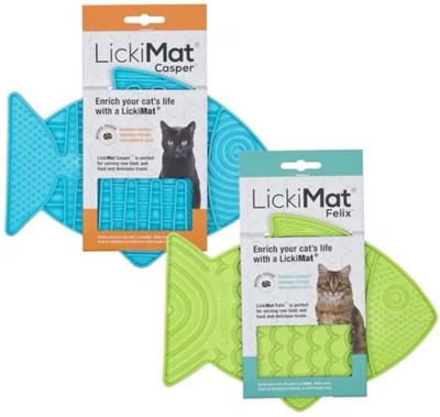 LickiMat Variety Pack Slow Feeder Cat Lick Mat Green & Turquoise (2 count)