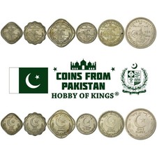 Pakistan | 6 Coin Set | 1/2 1 Anna 2 Annas 1/4 1/2 1 Rupee | 1948 - 1952