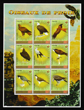 Gabon 2006 Birds of Prey Sheetlet of 9 UM Unlisted