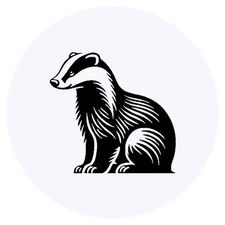 24 x 'Sitting Badger' Stickers (SK00071015)