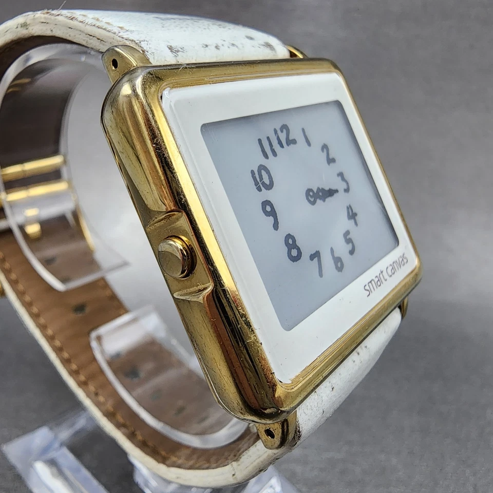 Reloj Epson Smart Lona Cacahuetes Hombres 38mm Esfera Blanca Tono Dorado Rectángulo Nuevo Murciélago Foto 4 de 4