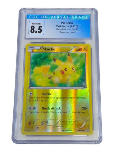 Pikachu 26/83 Generations Reverse Holo CGC 8.5 NM/Mint+ 8074