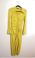 Shein Long Yellow Ruched Casual Dress