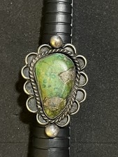 Southwestern Style Turquoise Ring Size 6 Green Stone