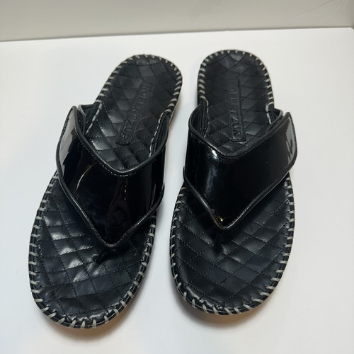 New Robert Zur Women’s Sandals Size 9 Black Leather Luxury Flip-flops Adjustable - Picture 12 of 12