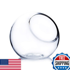 WGV 6" Clear Glass Vase Slant Cut Tilted Bubble Bowl Terrarium Floral Wedding De