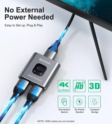 HDMI splitter, HDMI switch, 4K@60Hz, 2 in 1 out, 1 in 2 out, HDMI distributor