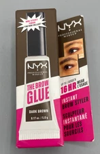 NYX PROFESSIONAL MAKEUP The Brow Glue Extreme Hold Dark Brown 0.17 Oz