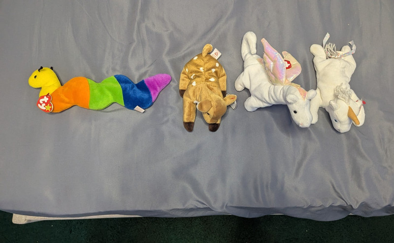 Ty Beanie Babies Plush Lot w/ Heart Tags, Bear & Frog Mixed Animals Rare Deer