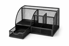 Desk Tidy Mesh Pen Pot Holder Pencil Case Stationery Office Organiser Storage UK