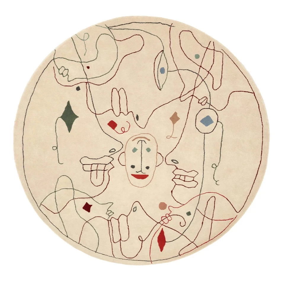 Rug Silhouette Wool Handmade Tufted Hand Linon Hooked Area Navy Rug, Quatrefoil - Image 3 of 4