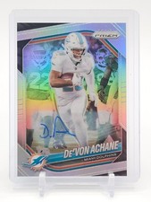 DE'VON ACHANE 2025 PANINI PRIZM FOOTBALL SILVER AUTO #150 DOLPHINS Q3178