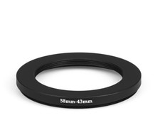 58mm - 43mm Filter Adapter Step-Down