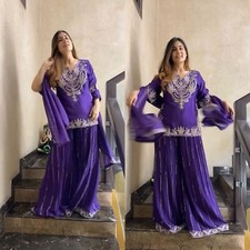 READYMADE WOMEN SHARARA PLAZZO KURTI PLAZZO INDIAN SALWAR KAMEEZ SUIT DESIGNER