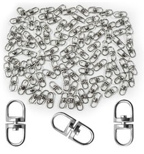 100 pcs Swivel Key Ring Connectors Silver Tone - 7mm x 16mm x 5mm - Key Chain