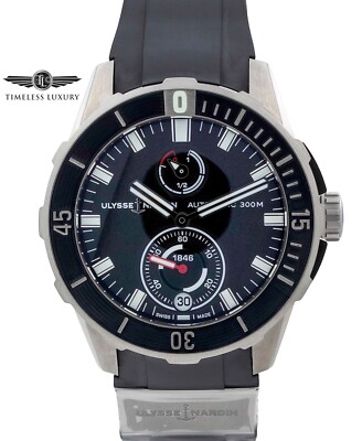 Ulysse Nardin Maxi Marine Diver 1183-170 Titanium 44mm Black Dial MINT Box &Card